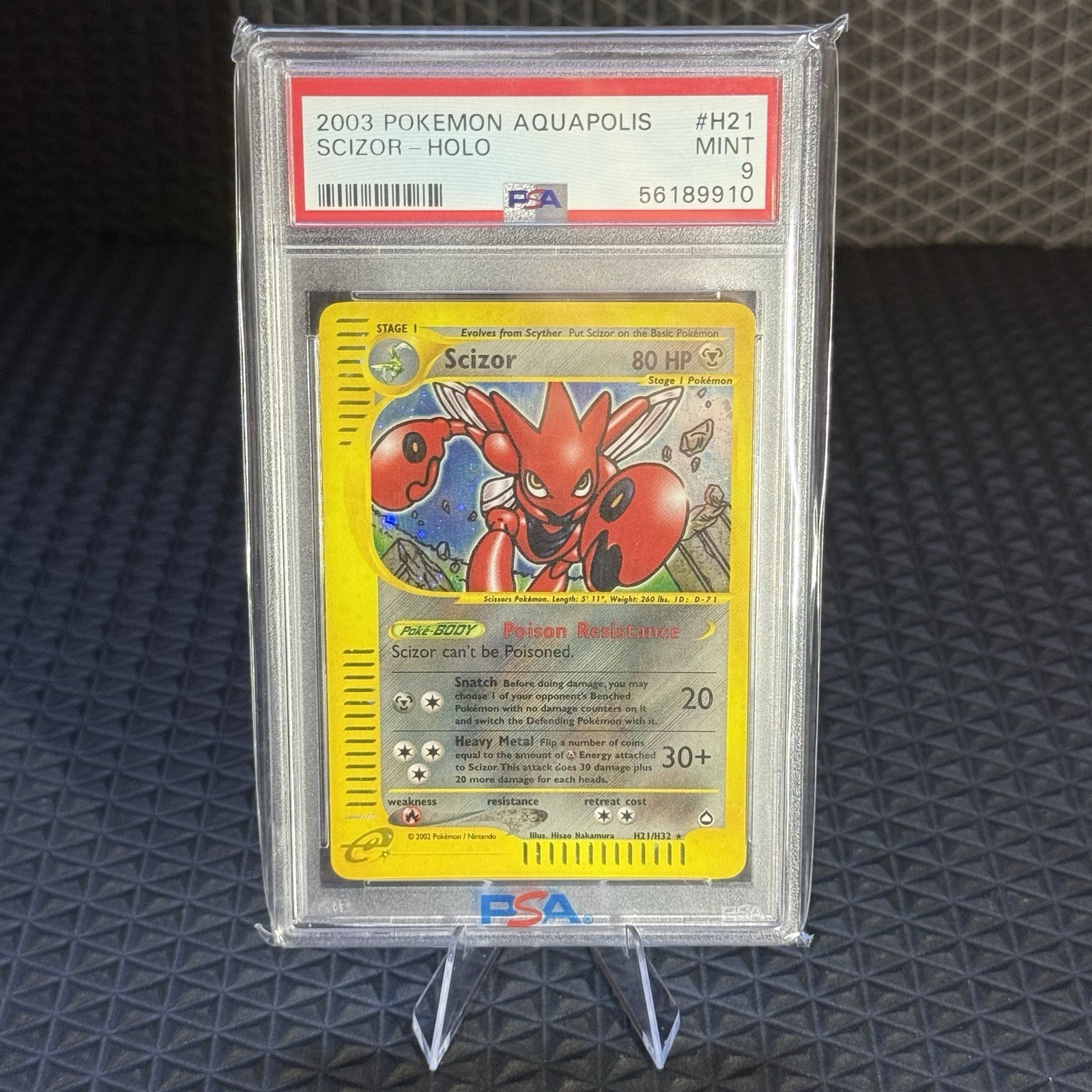 Scizor H21/H32 Aquapolis Holo PSA 9 Mint Pokemon TCG