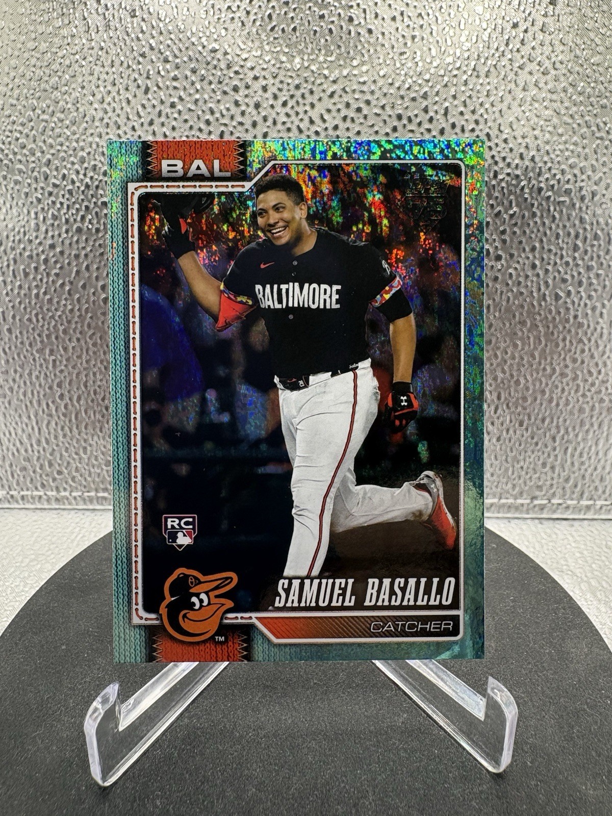 2026 Topps Series 1 Samuel Basallo #104 RC Aqua Holo Foil