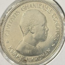 1958 Ghana 10 Shillings Silver Coin - .925 Silver (P0156)