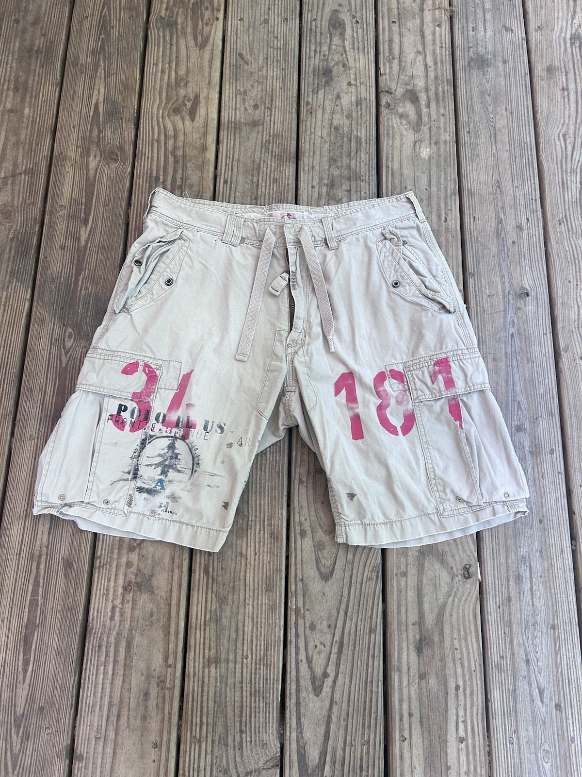 Vintage Polo Ralph Lauren Shorts Mens 36 Beige Cargo Military Paratrooper 90s