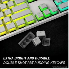 Double Shot PBT Keycaps - White - Ansi/ - MX Switches