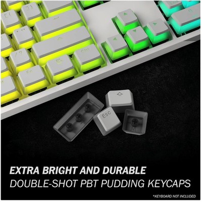 Double Shot PBT Keycaps - White - Ansi/ - MX Switches
