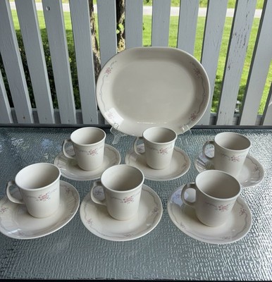 13 Piece Corelle English Breakfast TeaCup Coffee Mug & Bread Butter Plate & Tray