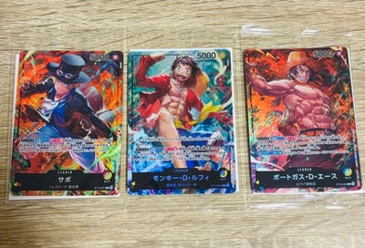 #ad #ad ONE PIECE Card Luffy Sabo Ace ST13 001 002 003 Seven Eleven PROMO sealed Set 3 $23.50