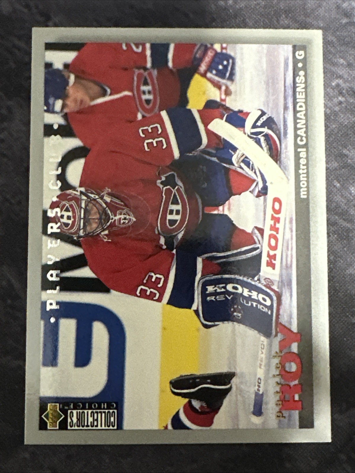 1995-96 Collector's Choice Player's Club 95 Patrick Roy Montreal Canadiens