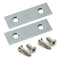 Zinc Plated Steel Mending Plate 1/2" x 2" (10 Pack) with 20 pcs x 4... 
