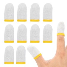 Mobile Gaming Finger Sleeve, 24 Pack Controller Finger Thumb Sleeve White/Yellow