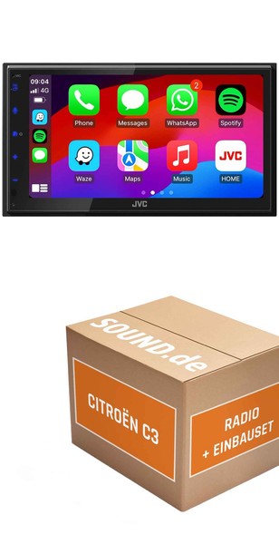 Autoradio Jvc KW-M695DBW FüR CitroëN C3 1 + Multifunktionslenkrad Carplay Wirele-image