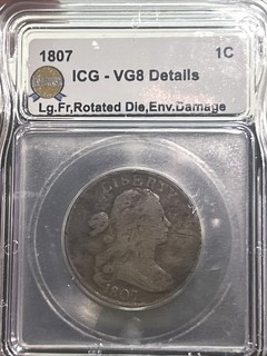SASA 1807 Early Large Cent Rotated Die ICG Vg8 Details