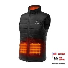 Men's Lightweight Heated Vest with Battery Pack Medium Black