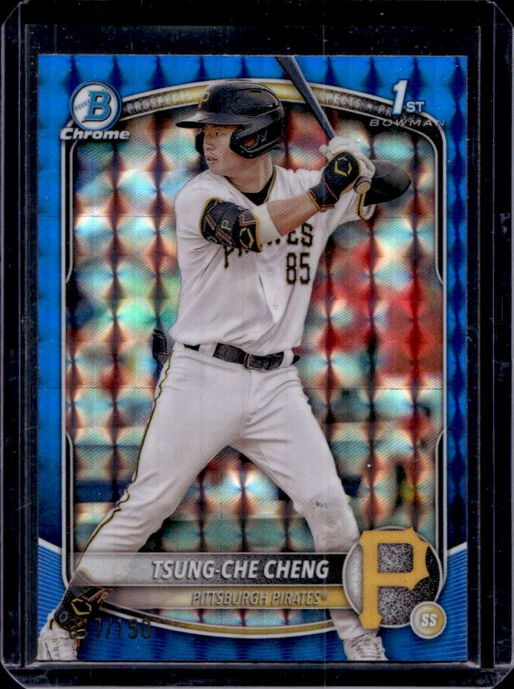 2025 Bowman Tsung-Che Cheng Chrome Blue Geometric Refractor 1st Prospect #37/150