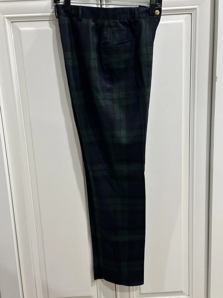 8 pantalones vintage Lauren Ralph Lauren para mujer a cuadros azul verde Foto 2 de 4