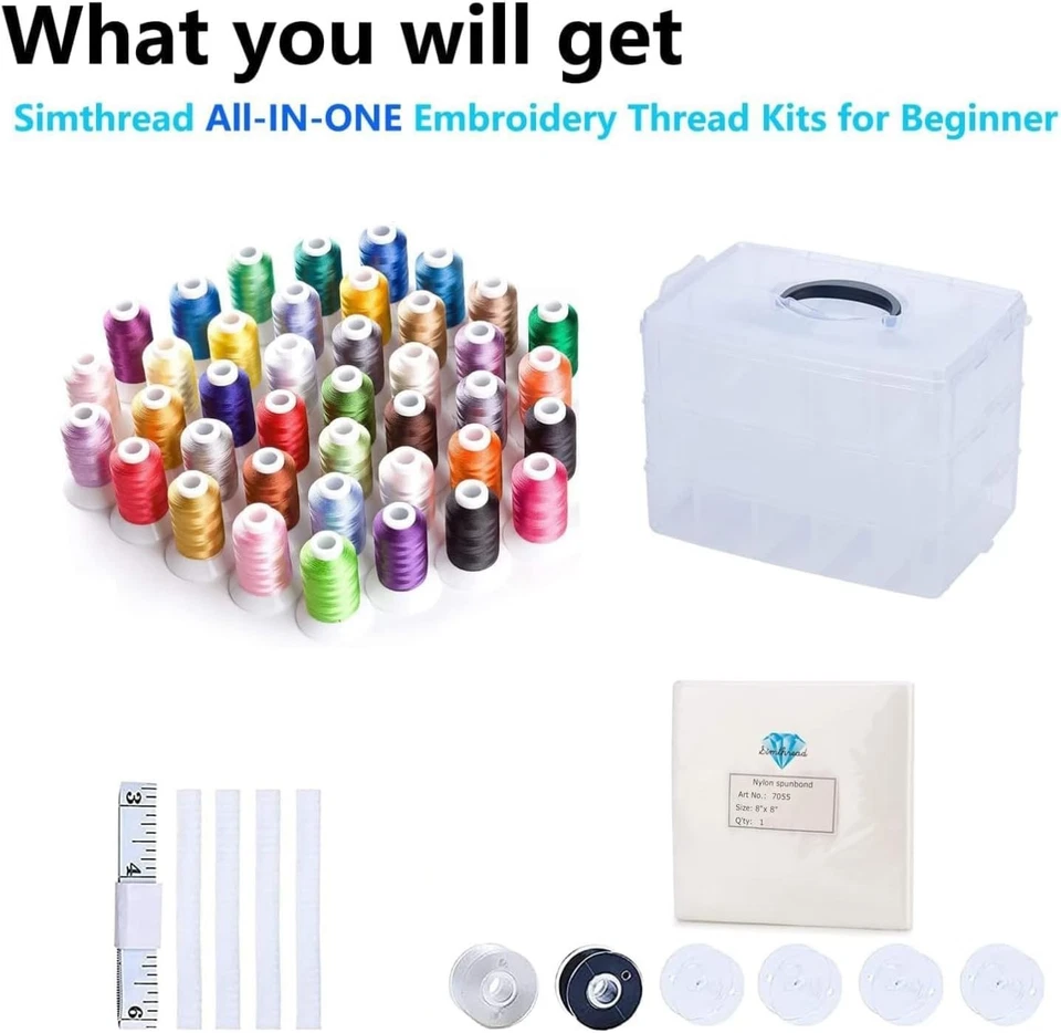 Complete Embroidery Starter Set - 63 Vibrant Colors - Image 4 of 4