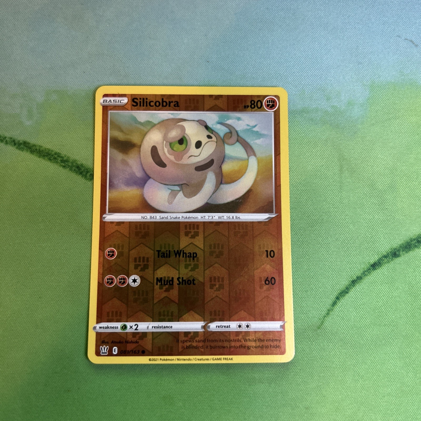 081/163 SILICOBRA REVERSE HOLO BATTLE STYLES POKEMON CARD