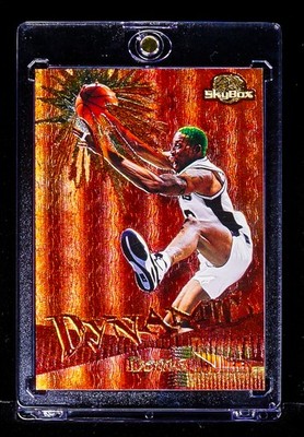 Dennis Rodman RARE ORANGE FOIL GREEN HAIR INVESTMENT CARD Chicago Bulls SPURS SP