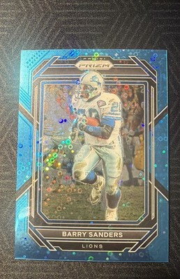 2022 Panini Prizm - Barry Sanders #102 No Huddle Blue Prizm /79