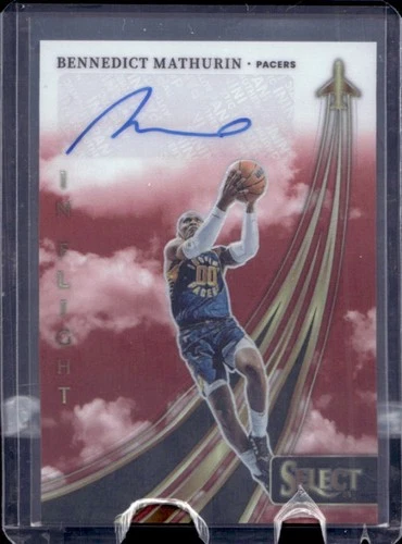 2023-24 Select Bennedict Mathurin In Flight Signatures Red Prizms Auto #1/99