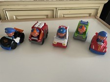 Fisher-Price Little People Blippi Vehicle Set Police Car Fire Truck Ambulance