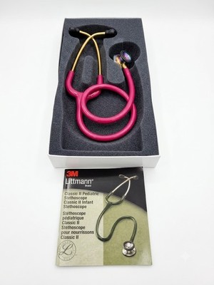 3M Littmann Classic II Säuglings Stethoskop Regenbogen Bruststück Raspberry 2157 Neu