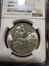 1916 Peru Un Sol NGC MS63, Wonderful Luster
