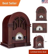 Retro AM/FM Radio with Bluetooth - Classic Wooden Vintage Retro Style Speaker