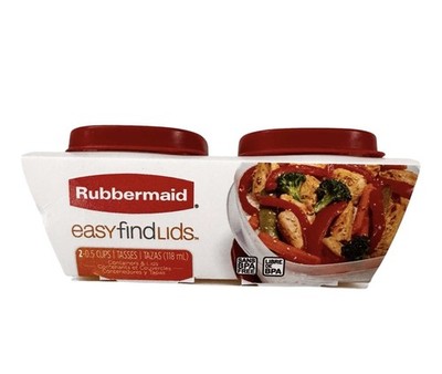 2 Pack RUBBERMAID Easy Find Lids Food Storage Containers 0.5 Cup (4 oz) 118 ml