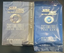 Star Trek TNG Card Game Starter Set 60 cards + pack of 15 white border 1994 NIP
