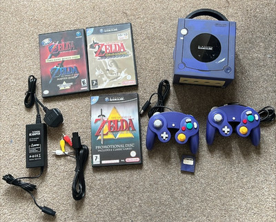Gamecube Konsole, alle Kabel, 2x Controller, Zelda Windwaker Ocarina PAL Bundle
