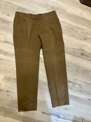 Ermenegildo Zegna Su Misura Mens Tan Corduroy Pants 50R Switzerland 33/34 W