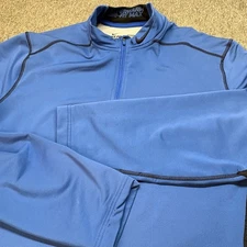 Nike Pro Combat Hyperwarm Dri Fit Max Mens Blue Long Sleeve Quarter Zip Shirt XL