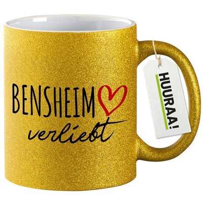 Glitzertasse Bensheim verliebt Geschenkidee Bensheim Geschenk Präsent Mitbringse