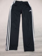 Adidas Size M 10/12 Kids Black Straight Elastic Waist Activewear Pants 110
