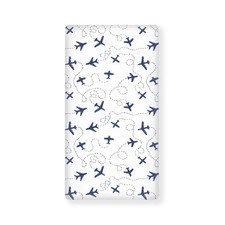 Blue Airplanes Fitted Crib Sheet Air Plane Transportation Sky White Standard ...