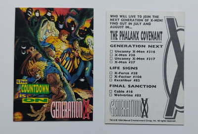 Generation X - 1994 The Countdown is On - Marvel Promo Card Phalanx Covenant