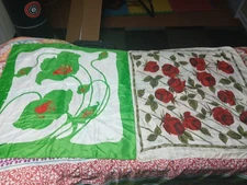 2 Vintage Scarves 1 Red Roses 26"×26"  Liberty Of London 1 27 X27 Paoli Grn& Red