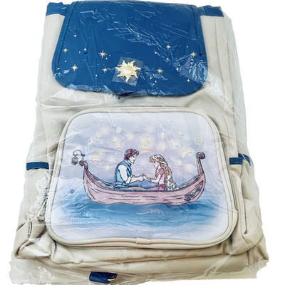 Loungefly Tangled Rapunzel Lanterns Boat Flynn Ryder Slouch Full Size Backpack