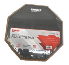 Evans RealFeel Single Sided Practice Pad 12" Surface w Gum Rubber Soft Top
