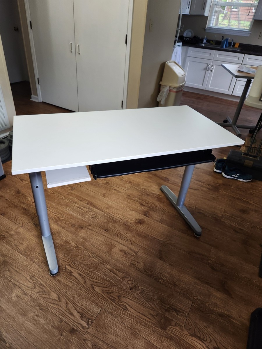 IKEA GALANT desk with keyboard tray add-on and adjustable legs | eBay