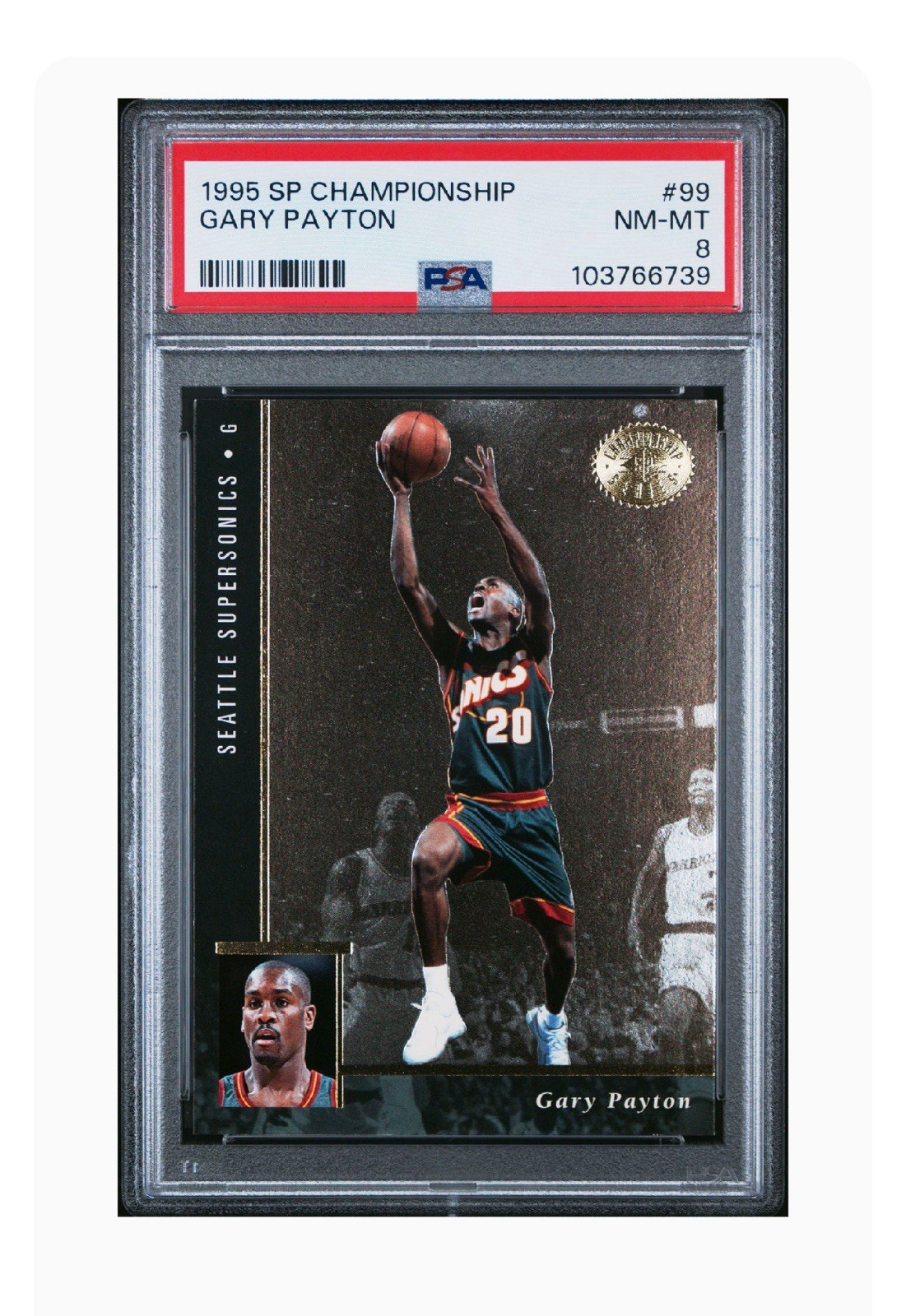 PSA 8 NM-MT 1995 SP CHAMPIONSHIP #99 GARY PAYTON
