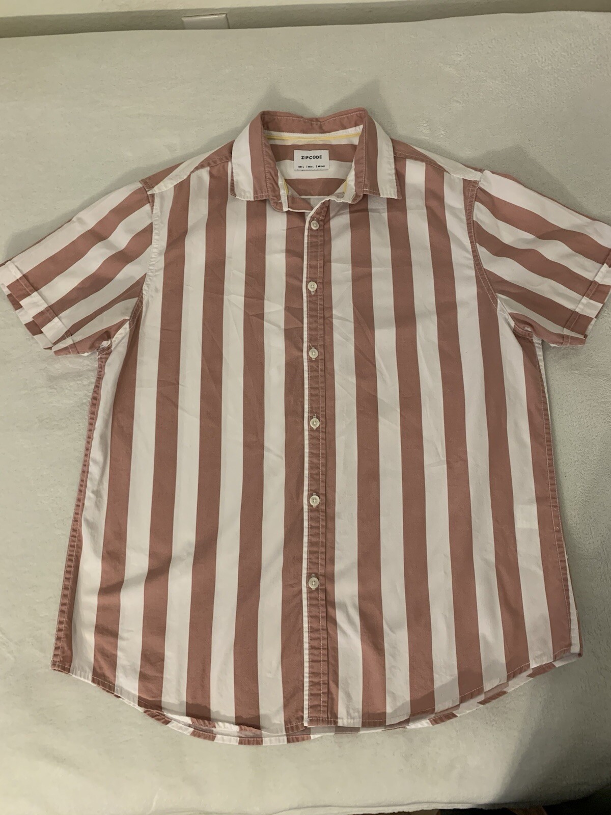 ZIPCODE Men’s Striped Button Down Short Sleeve Si… - image 6