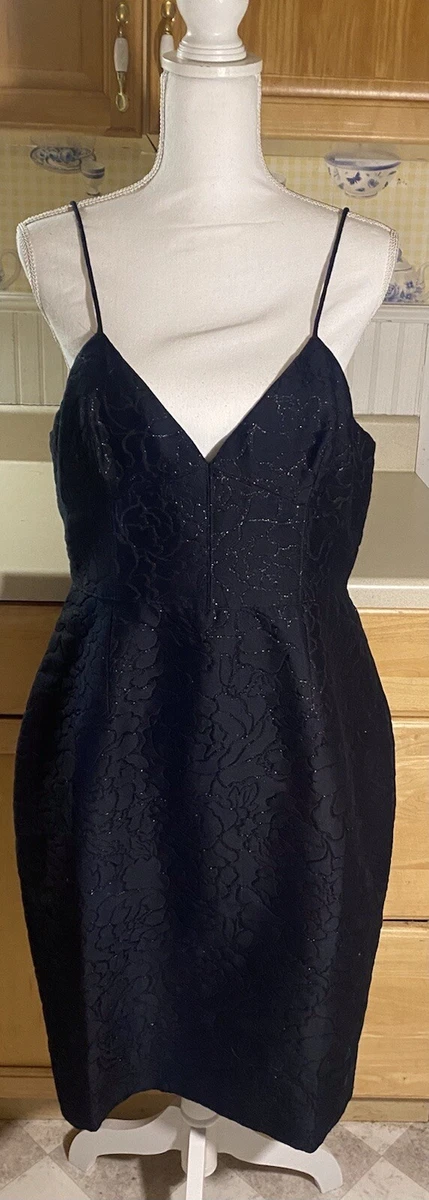 J. Crew Size 12 Flower Strappy Black Cocktail Dress eBay