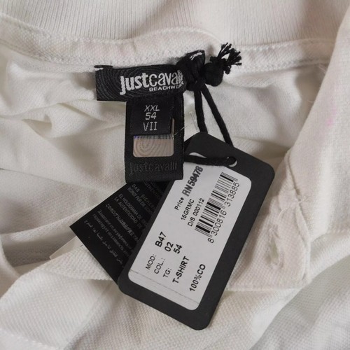 NWT AUTHENTIC JUST CAVALLI BEACHWEAR SHORT SLEEVE WHITE Men's SIZE 2XL 60616.2 - Picture 2 of 3