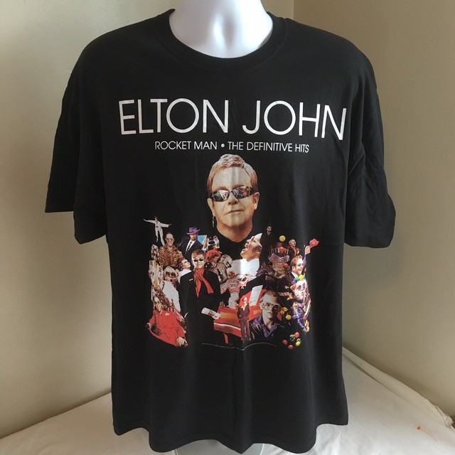 Hanes Mens T-Shirt 2011 Elton John Rocket Man Tour 100% Cotton XL Free ...