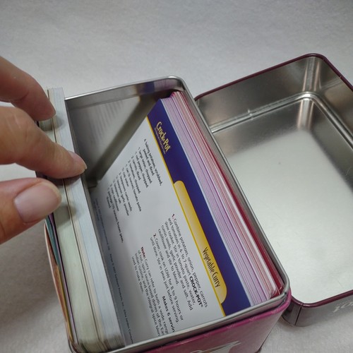 Rival Crockpot Recipe Card Set with Tin Color Photos Dividers Blank Cards - Picture 8 of 23