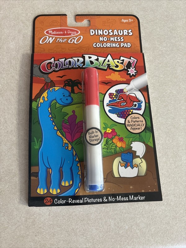 Melissa & Doug On The Go Dinosaurs Color Blast Coloring Pad No-Mess New NWT