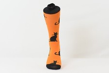 Men's Black Cat Halloween Novelty Crew Socks Shoe Size 6-12.5