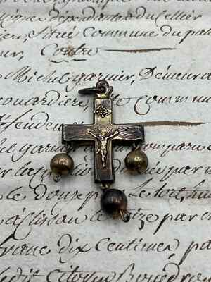 RARE Brittany Silver Reliquary Cross Pendant 18th or 19th EME