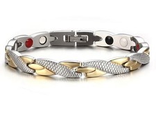 Titanium steel Magnetic Therapy health Jewelry Women Men's Bracelet 7mm 7.87''