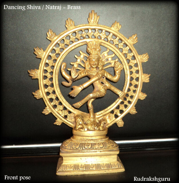 Natraja Idol IN Pure Solid Messing / Tanzend Shiva aus Messing - 1 KG - 20.3cm