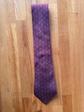 Hermès Paris Krawatte bordeaux rot Muster Seide made in France Hermes